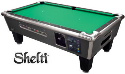 Shelti Gold Standard Games Bayside Charcoal Matrix Pool Table with Dollar Bill Acceptor