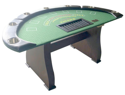 72″ Blackjack Table W/ Wooden Legs And Cup Holders