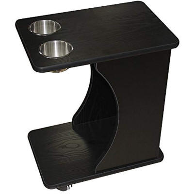 Black Drink Snack Poker Side Table With Casters